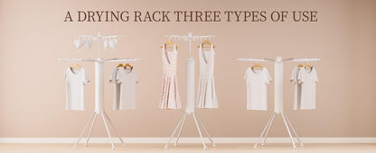 Foldable 360° Rotating Clothes Drying Stand | Aluminum Tripod Laundry Rack
