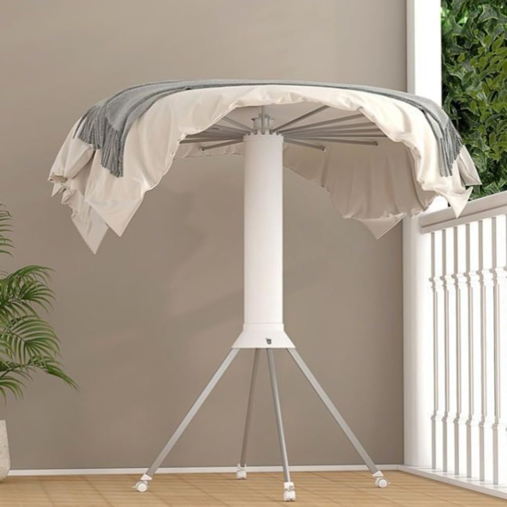 Foldable 360° Rotating Clothes Drying Stand | Aluminum Tripod Laundry Rack