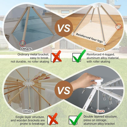 Foldable 360° Rotating Clothes Drying Stand | Aluminum Tripod Laundry Rack