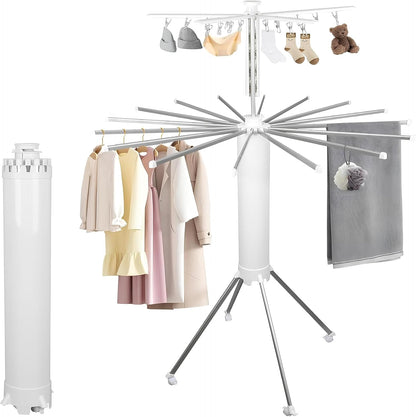 Foldable 360° Rotating Clothes Drying Stand | Aluminum Tripod Laundry Rack