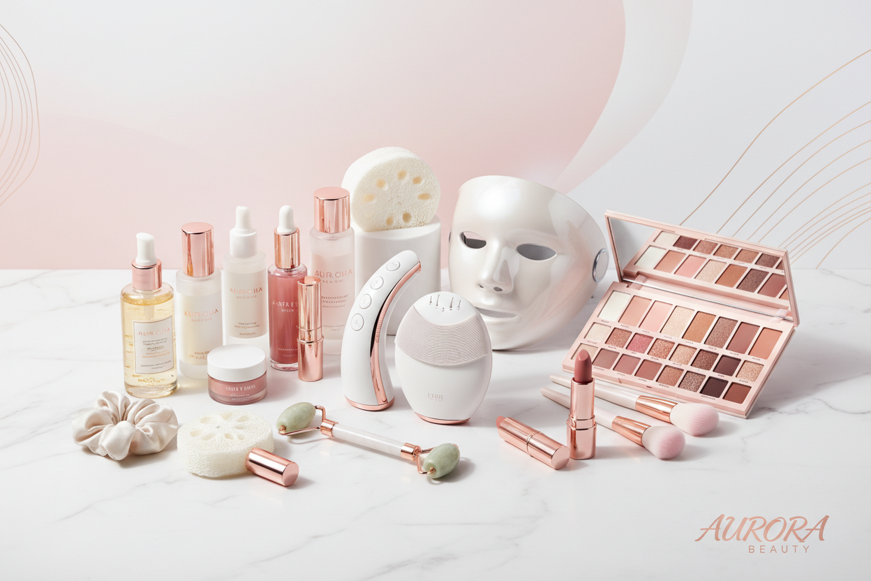 CREATE HOME PAGE SHOPIFY BANNER OF BEAUTY DEVICES, COSMETICS, PERSONAL CARE 